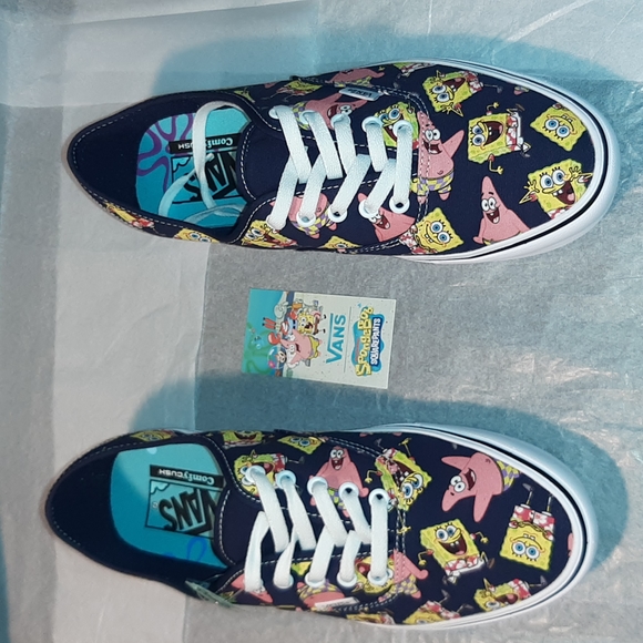 Vans SpongeBob Aloha Sneakers Men 10.5 = Women 12 - Picture 2 of 11